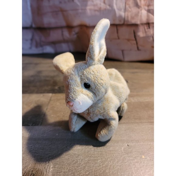 Grey rabbit hair bunny stuffed animal plush toy - Picture 1 of 6